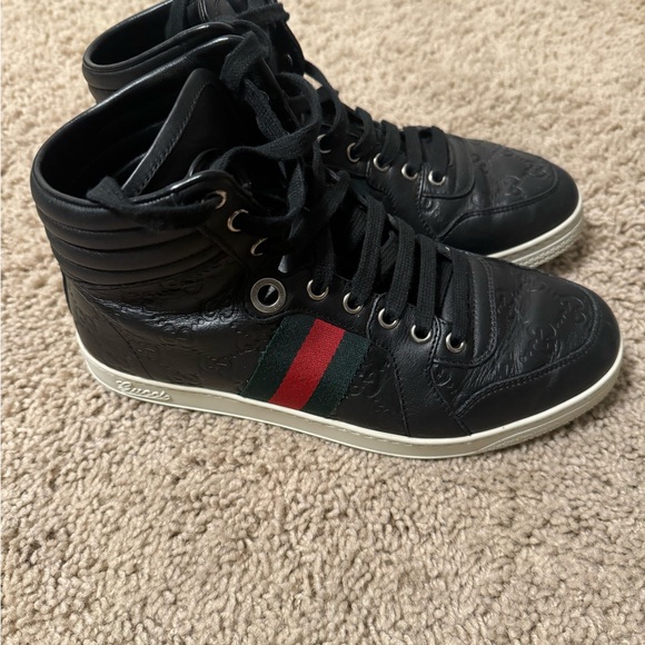 Gucci High Top Leather Sneakers - Picture 2 of 8